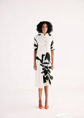 A Model Wearing Multicolor,Cotton Mul Moonlit Flora curated by Only Ethikal