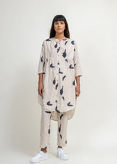 A Model Wearing Multicolor Upcycled Cotton Naomi Printed Set, curated by Only Ethikal