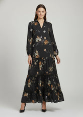 Layali Black Tiered Dress