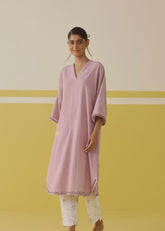 A Model Wearing Multicolor Handwoven Cotton Endless Summer Kala Cotton Kurta Top , curated by Only Ethikal