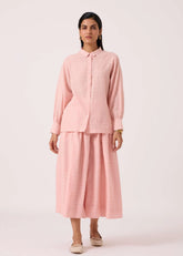 A Model Wearing Multicolor Handwoven Cotton Douglas Pink Handwoven Pants, curated by Only Ethikal