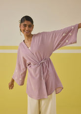 A Model Wearing Multicolor Organic Cotton Breathe Easy Organic Cotton Gilet, curated by Only Ethikal