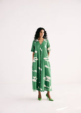 A Model Wearing Multicolor,Cotton Mul Gems Of ParadiseJumpsuit,curated by Only Ethikal