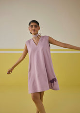 A Model Wearing Multicolor Organic Cotton Double gauge Balmy Summer Organic Cotton Dress, curated by Only Ethikal