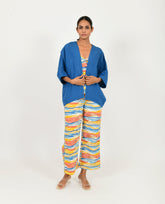 A Model Wearing Multicolor Organic Cotton Wave Tri Set , curated by Only Ethikal