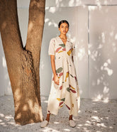A Model Wearing Multicolor,Pure Cotton Time LapseJumpsuit,curated by Only Ethikal
