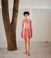 A Model Wearing Pink Pure Cotton Daffodil Dress curated by Only Ethikal