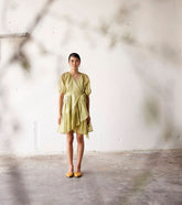 A Model Wearing Green Cotton Olive You curated by Only Ethikal
