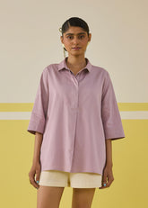 A Model Wearing Organic Cotton satin Wild Sunshine Heart Organic Cotton Classic Shirt, curated by Only Ethikal