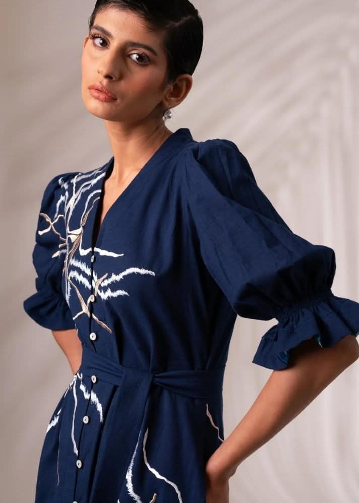 A Model Wearing Black Pure Cotton Kai Dress, curated by Only Ethikal