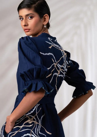 A Model Wearing Black Pure Cotton Kai Dress, curated by Only Ethikal