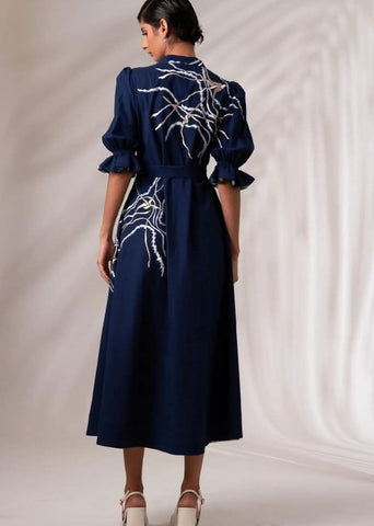 A Model Wearing Black Pure Cotton Kai Dress, curated by Only Ethikal