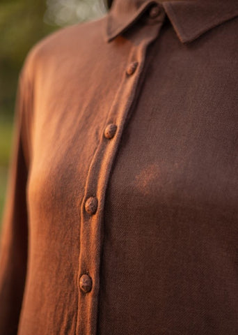 A Model Wearing Brown Wool Aleeza Tunic - Brown , curated by Only Ethikal