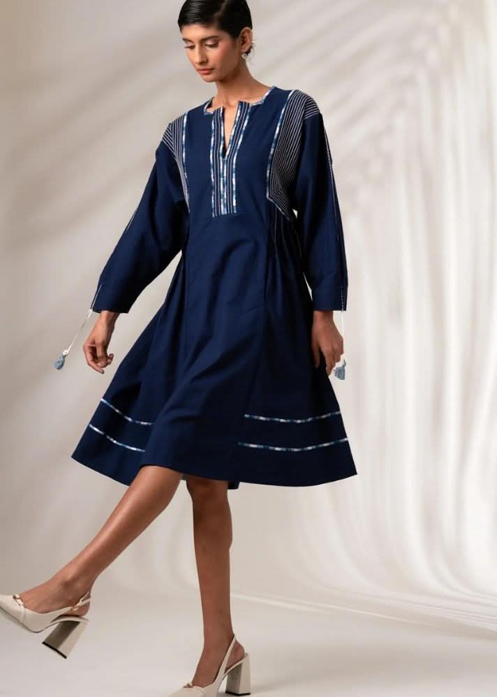 A Model Wearing Black Pure Cotton Nixie Dress, curated by Only Ethikal