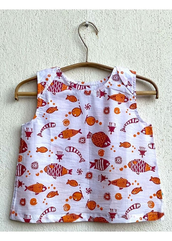 Unisex Organic Koi Red Jhabla With Red Pants