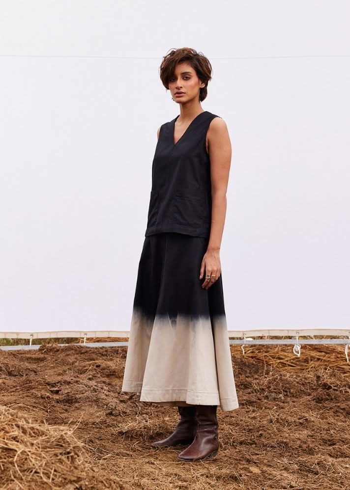 A Model Wearing Multicolor,Organic Cotton Pebble Co-ord Set,curated by Only Ethikal