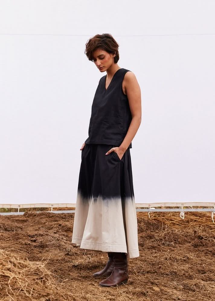 A Model Wearing Multicolor,Organic Cotton Pebble Co-ord Set,curated by Only Ethikal