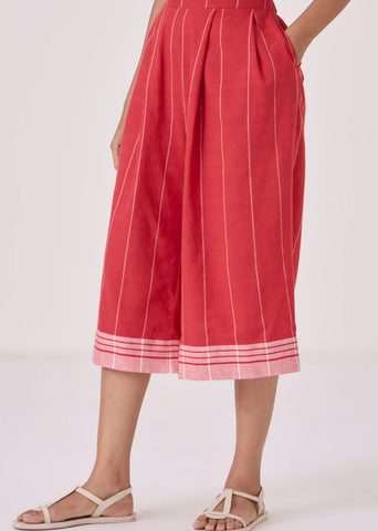Braboune Handwoven Red Striped Pants