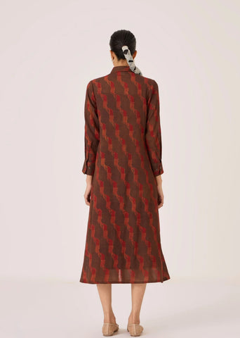 Jini Block Print Shirt Dress