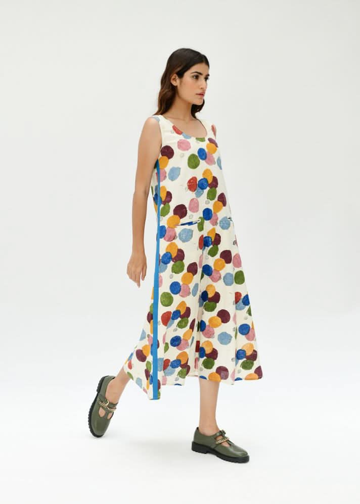A Model Wearing Multicolor Organic Cotton Void Space Pocket Maxi , curated by Only Ethikal
