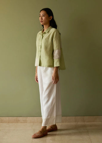 Tia Stripe Linen Co-Ord Set- Meadow