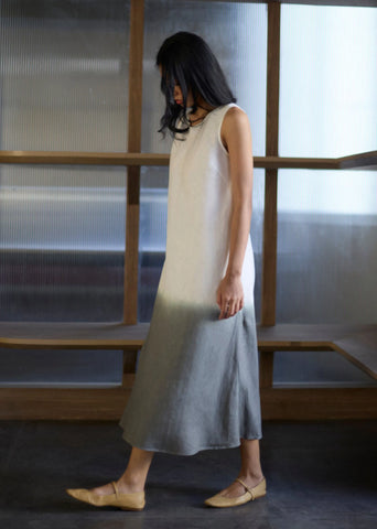 Iro Ombre Hand-Dyed Linen Dress- Grey