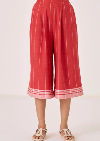 Braboune Handwoven Red Striped Pants