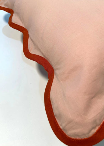 Solid Brown Cotton Wavy Cushion Cover