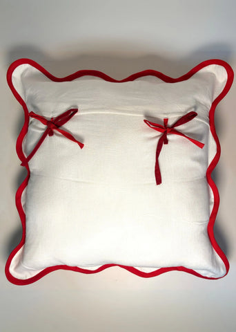 Love Cushion Cover- Red Heart Block Printed On Cotton