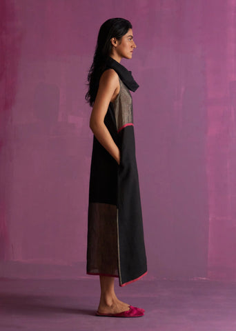 Shira Cowl Neck Dress- Black