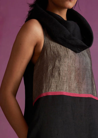 Shira Cowl Neck Dress- Black