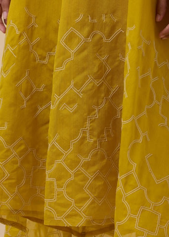A Model Wearing Yellow Handwoven Cotton Inaya Yellow Handwoven Resort Dress , curated by Only Ethikal