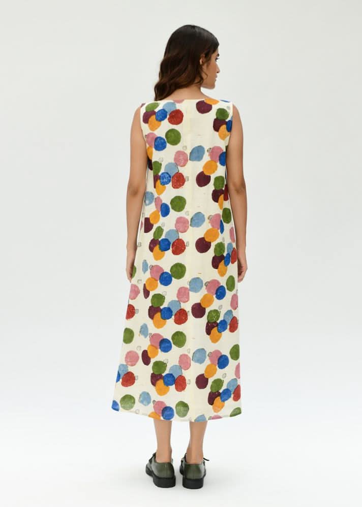 A Model Wearing Multicolor Organic Cotton Void Space Pocket Maxi , curated by Only Ethikal