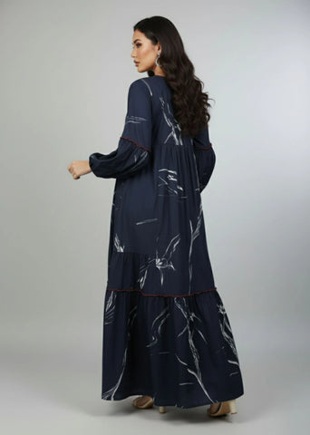 Midnight Bloom Tiered Maxi Dress