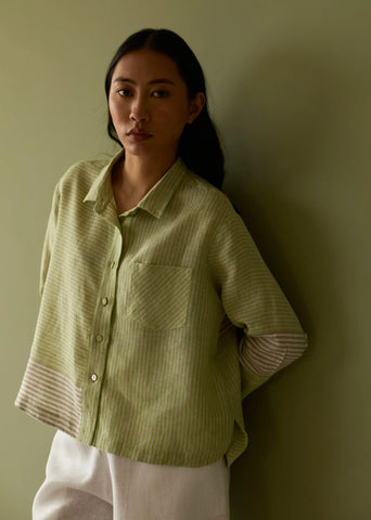 Tia Stripe Linen Co-Ord Set- Meadow