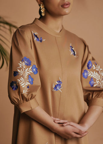 Origani Brown Savanna Midi Dress