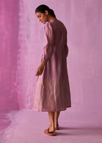 Zaina Metallic Wrap Dress- Lavender
