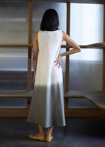 Iro Ombre Hand-Dyed Linen Dress- Grey