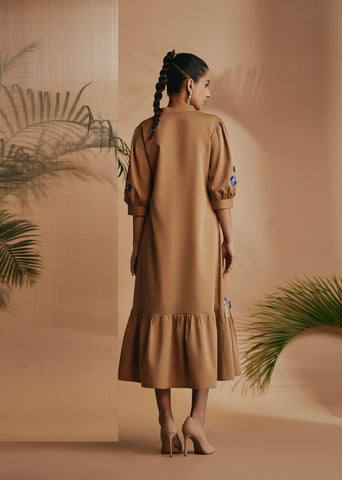 Origani Brown Savanna Midi Dress