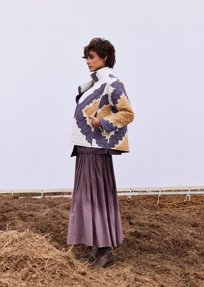 A Model Wearing Multicolor,Pure Cotton Umbre Jacket curated by Only Ethikal