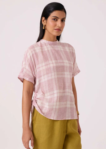 Ursula Checkered Handwoven Top
