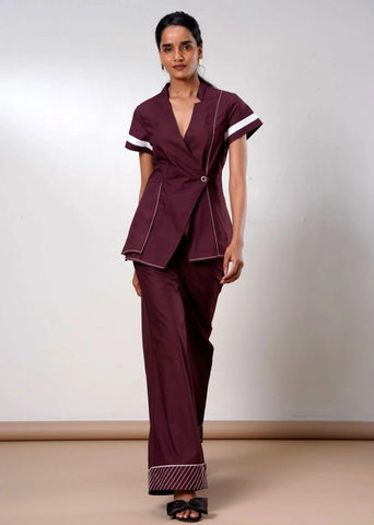 A Model Wearing Multicolor Cotton Poplin Brandy Cotton Poplin Co-Ord Set , curated by Only Ethikal