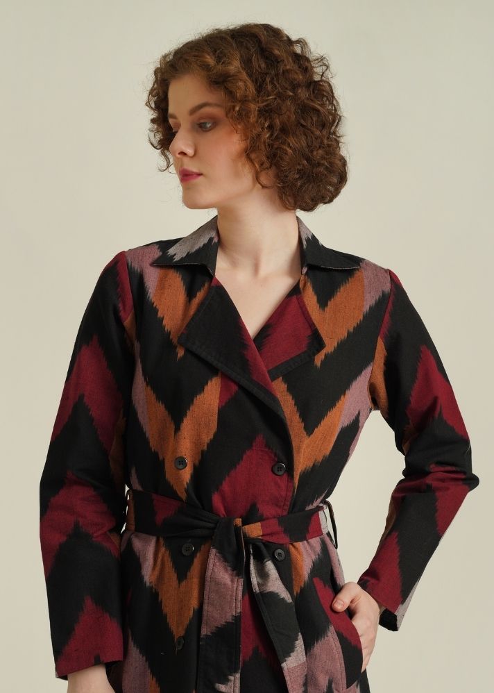 A Model Wearing Multicolor Pure Cotton Royale XXXIV, curated by Only Ethikal