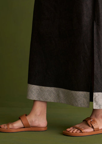 Niza Linen Dress- Charcoal