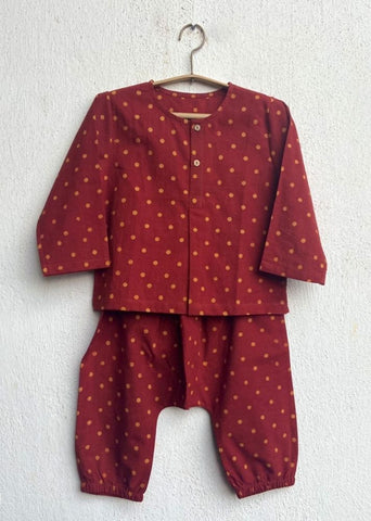 Unisex Organic Madder Raidana Print Kurta & Pants