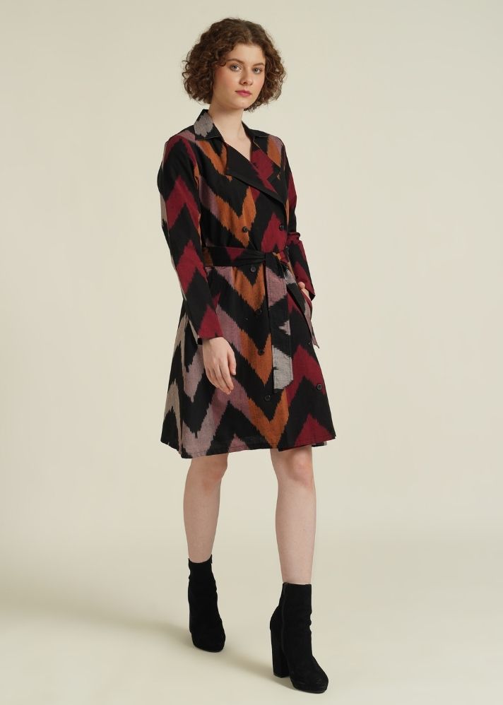 A Model Wearing Multicolor Pure Cotton Royale XXXIV, curated by Only Ethikal