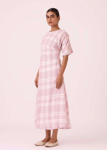 Pine Checkered Handwoven Dress