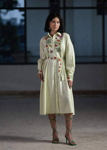 Mint Bouquet Shirt Dress