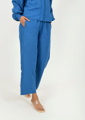 Classic Blue Linen Pants