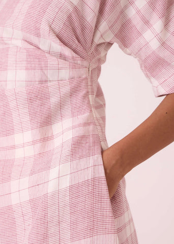 Pine Checkered Handwoven Dress